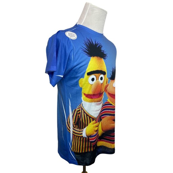 Bernie and Ernie Sesame Street Blue Dye Sublimated Print T-Shirt Sz L - NWT - Picture 2 of 10